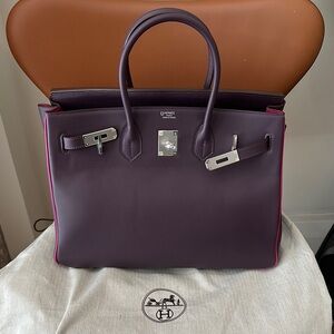 H 35 Bag HSS Custom Eggplant and Fuschia Birkin style inspired